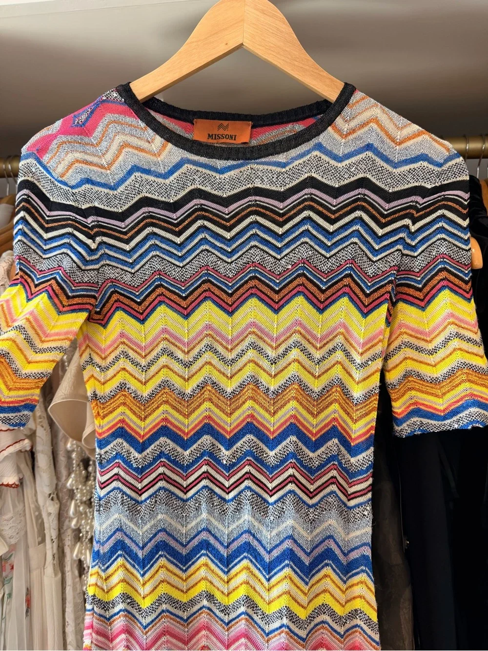 Missoni Multicolor Zigzag sequin Knit Dress - Picture 2 of 3